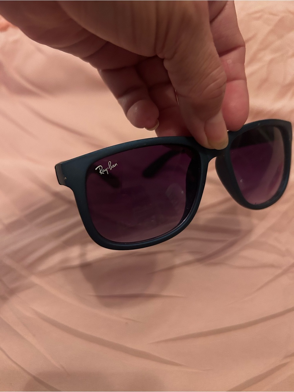 Ray-Ban Justin Matte Navy Blue rubber Rectangular Sunglasses - Picture 5 of 10